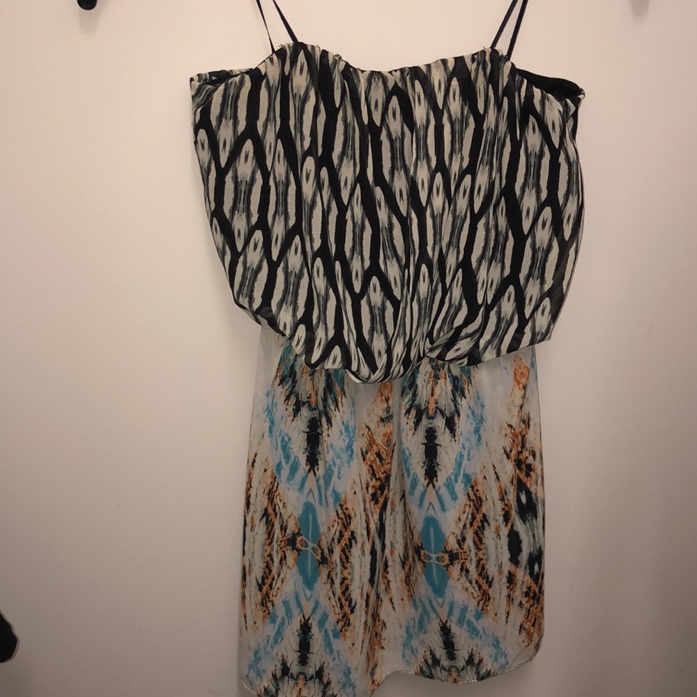 Strapless Beachy Patterned Mini Dress! - image 1